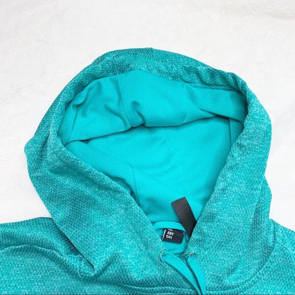ADIDAS Turquoise Climawarm 3-Stripe Cropped Hoodie size Large - Picture 5 of 12